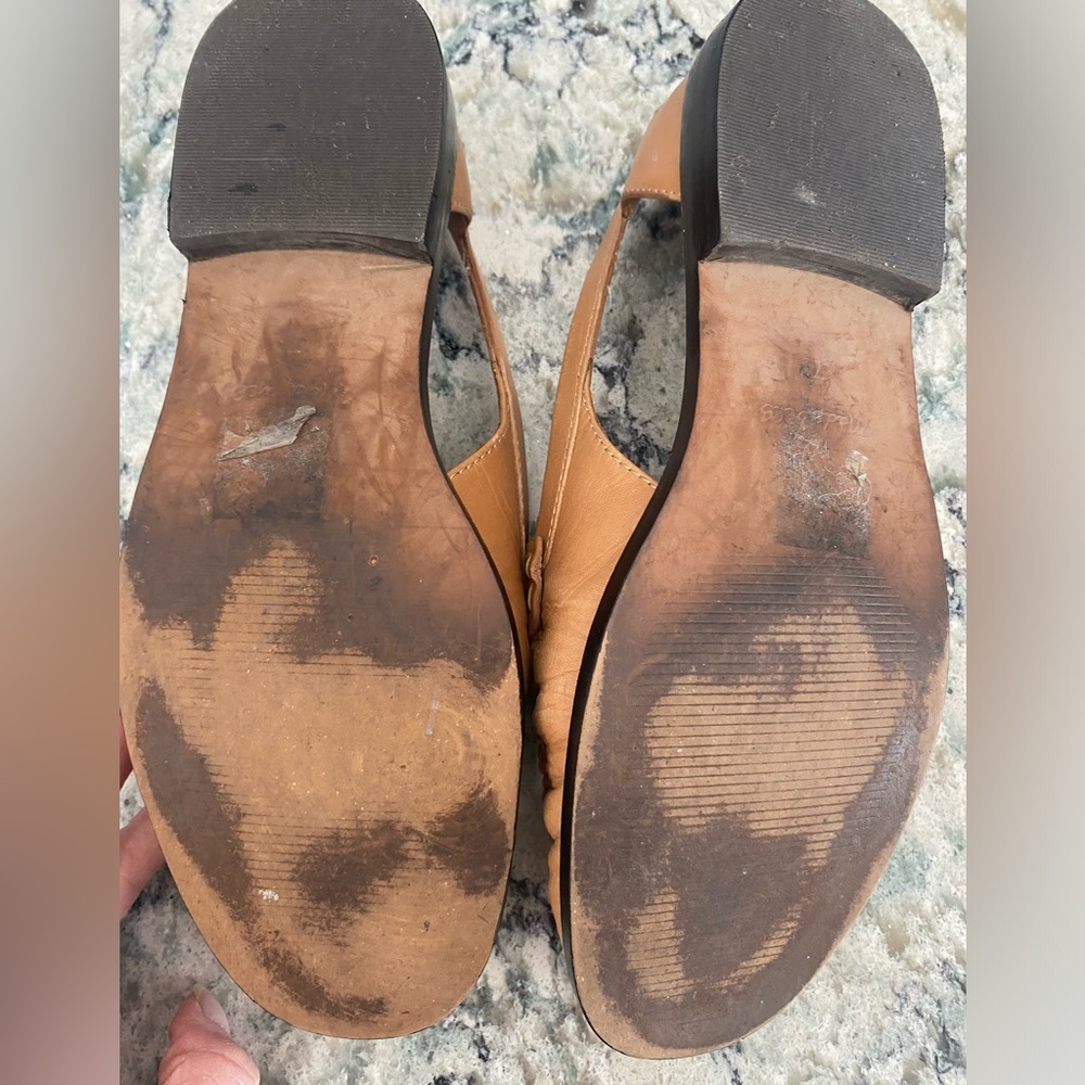 Madewell Tan Leather cut out loafers women’s SZ 7 - Picture 7 of 7